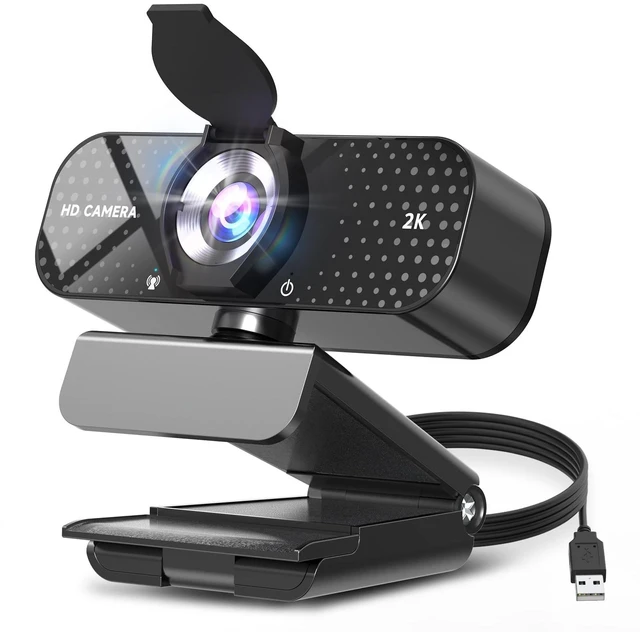 Main image of TRAUSI 2K Full HD Webcam with Auto Light Correction, Noise-Canceling Mic, Privacy Cover and Wide Angle Lens, Plug & Play USB Camera for Desktop/Laptop/Mac/PC, Compatible with Teams/Zoom/Streaming