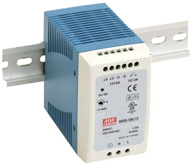 Main image of MEAN WELL MDR-100-24 AC to DC DIN-Rail Power Supply, 24V, 4 Amp, 96W, 1.5" - 1943490