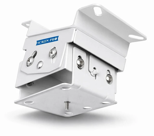 Main image of SCREEN PRO Single-Hole Projector Mount, Fits M4 M5 M6 & 1/4", White-PM-S-85