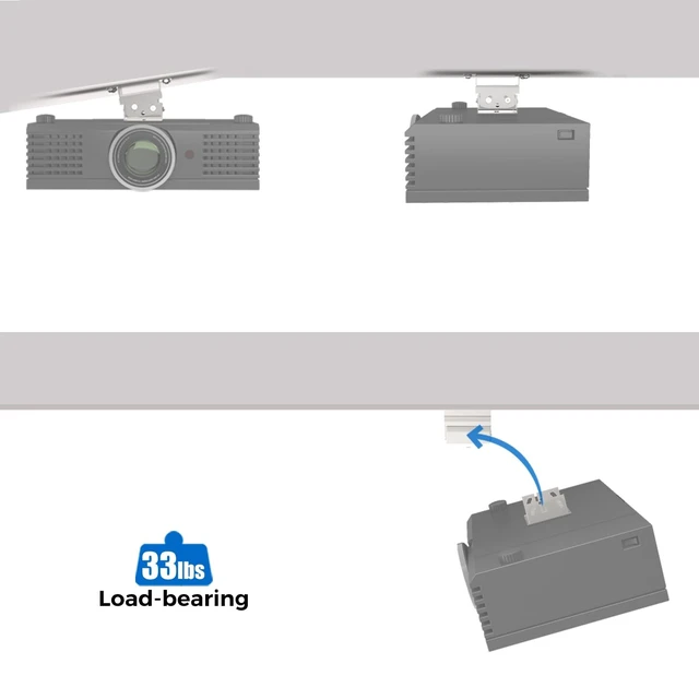 Alt view image 5 of 5 - SCREEN PRO Single-Hole Projector Mount, Fits M4 M5 M6 & 1/4", White-PM-S-85