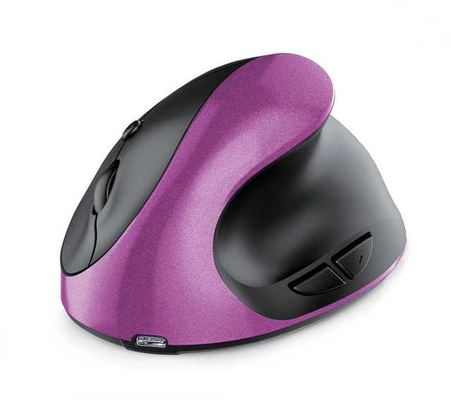 Main image of Samudgate Ergonomic Wireless Vertical Mouse - Dual Mode Bluetooth & USB Rechargeable, Silent Operation, Multi-Device Compatible for Mac, PC, Laptop, Tablet, and iPad (Purple)