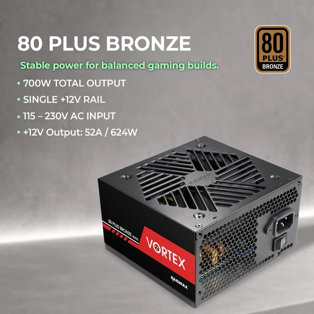 Alt view image 5 of 5 - Raidmax i802 Vibe Series ATX Mid Tower Gaming Case Bundle Tempered Glass Side Panel, Includes 700W 80+ Power Supply, AM1204 Digital Display Air Cooler, and 5 Pre-Installed FRGB Fans (White)