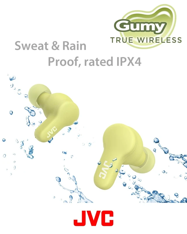Alt view image 4 of 5 - JVC Gumy True Wireless Earbuds, Bluetooth 5.3, Charging Case, 24-Hour Playback, IPX4 Water Resistant, Comfortable Secure Fit with XS/S/M/L Earpieces, Built-in Mic for Calls, iPhone/Android/PC -