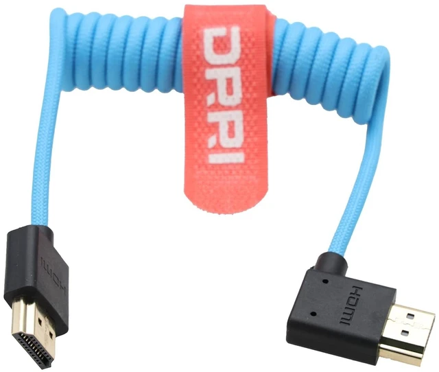 Main image of DRRI 2.1 4K@120Hz,8K@60Hz 48Gbps Right HDMI to HMDI Braided Cable for Sony A7iv FX3 FX30 Canon C100 C200 C300 R6 Mark III Z Cam E2 F6 Atmos Ninja Portkeys SmallHD Feelworld Monitor