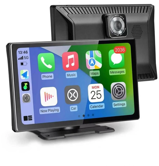 Main image of Carultra 9" Wireless CarPlay & Android Auto Screen, 4K Dash Cam 1080p Reverse, CarPlay GPS Navigation AirPlay Voice Control/AUX/FM