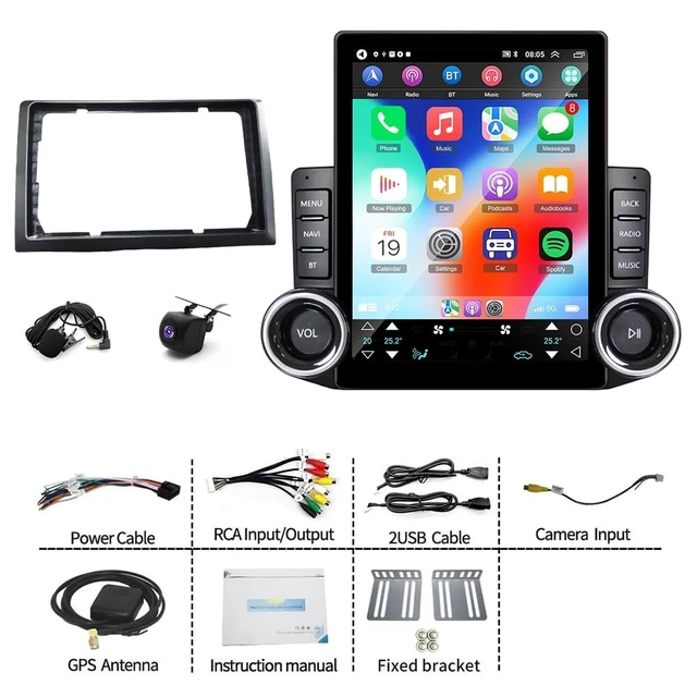 Alt view image 2 of 5 - 9.7 inch Android 15 Double Din Car Radio for Ford Escape 2008-2010,4+64G Touch Screen Radio for Ford Escape Head Unit with Wireless Carplay Backup Camera Bluetooth GPS Navigation Mirror Link