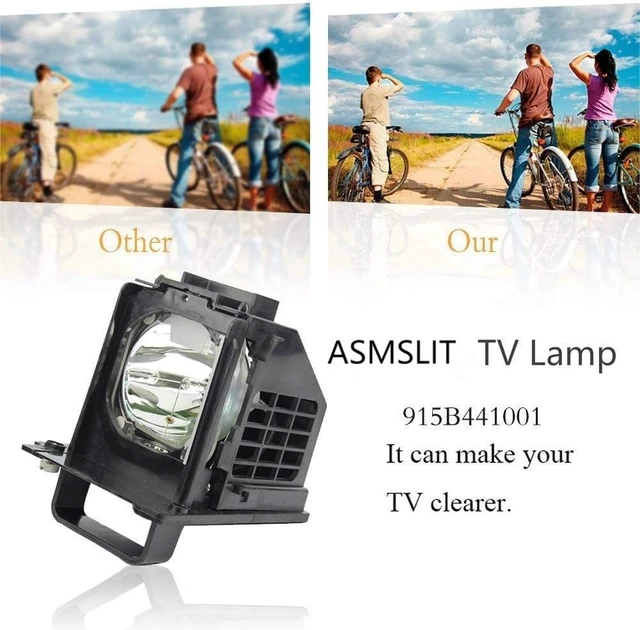 Alt view image 3 of 3 - ASMSLIT 915B441001 TV Replacement Lamp in Housing for Mitsubishi WD-73638, WD-73738, WD-73838, WD-73C10, WD-82738, WD-82838 Televisions