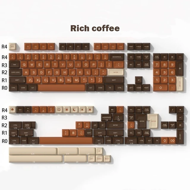Alt view image 2 of 5 - Owpkeenthy 173 Keys PBT Cherry Profile Keycaps Set, SA Coffee