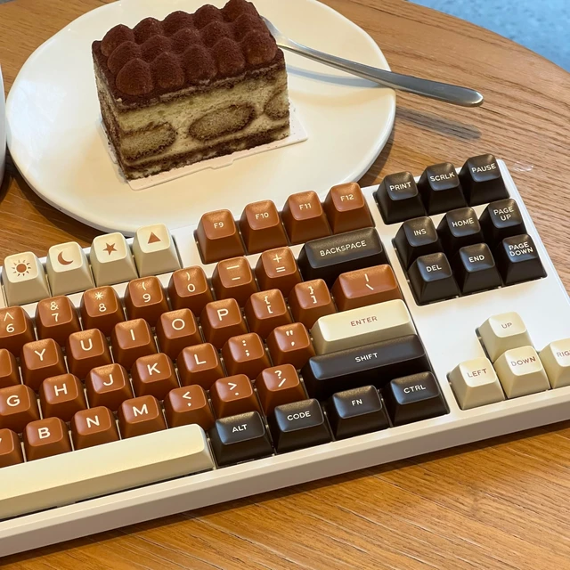 Alt view image 4 of 5 - Owpkeenthy 173 Keys PBT Cherry Profile Keycaps Set, SA Coffee