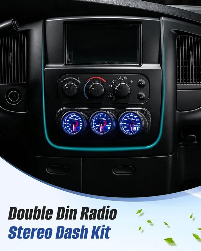 Alt view image 2 of 5 - Double Din Radio Stereo Dash Kit, Fits for Dodge Ram 1500 2500 3500 2002 2003 2004 2005, with Antenna Adapter Harness
