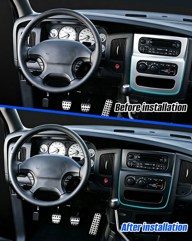 Alt view image 3 of 5 - Double Din Radio Stereo Dash Kit, Fits for Dodge Ram 1500 2500 3500 2002 2003 2004 2005, with Antenna Adapter Harness