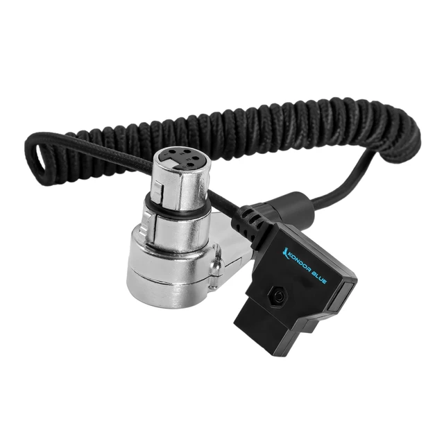 Alt view image 3 of 4 - KONDOR BLUE ^^ D-Tap to 4 Pin XLR Female Right Angle Power Coiled Cable ^^ for Blackmagic URSA Mini Pro, Sony Venice F5 F55, Panasonic Varicam, TV Logic Field Monitor, & More ^^ Black