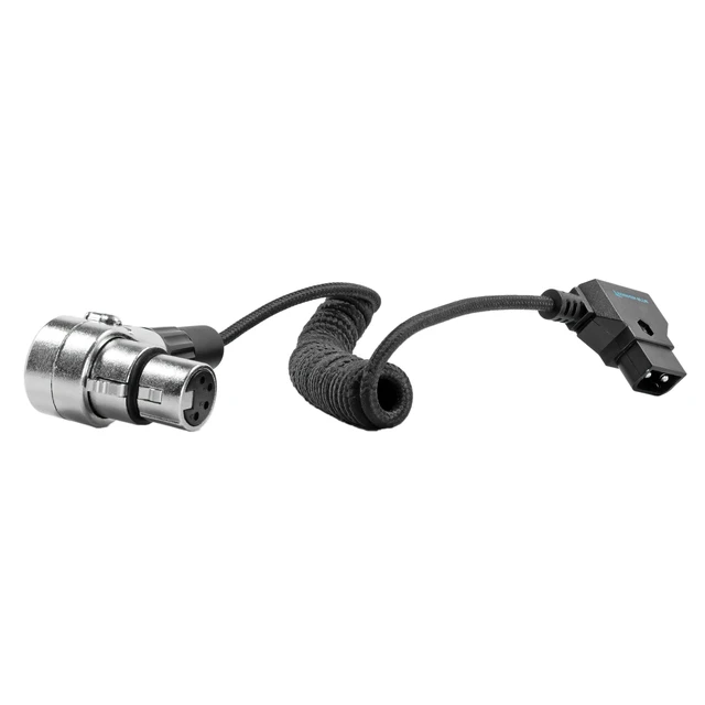 Alt view image 2 of 4 - KONDOR BLUE ^^ D-Tap to 4 Pin XLR Female Right Angle Power Coiled Cable ^^ for Blackmagic URSA Mini Pro, Sony Venice F5 F55, Panasonic Varicam, TV Logic Field Monitor, & More ^^ Black