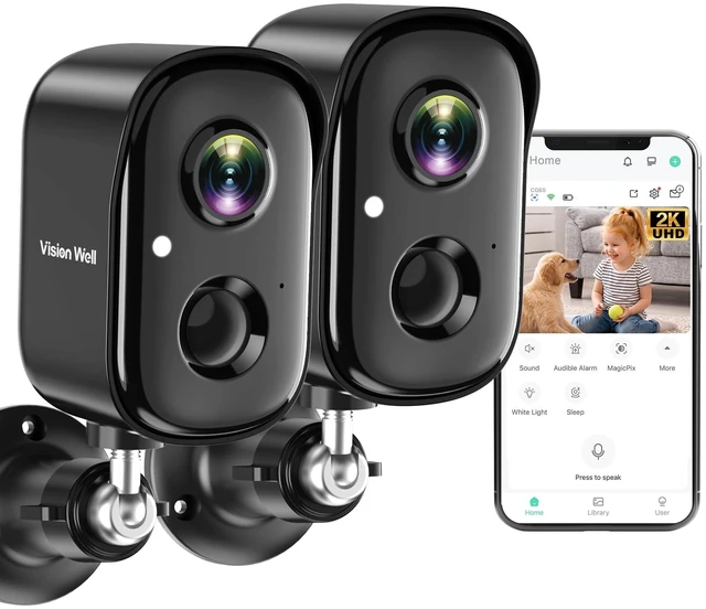 Main image of Security Cameras Wireless Outdoor, 2K Indoor Cameras for Home Security Battery Powered, AI Motion Detection, Color Night Vision, 2-Way Talk, Spotlight Siren Alarm, Cloud & SD Storage-Jet Black