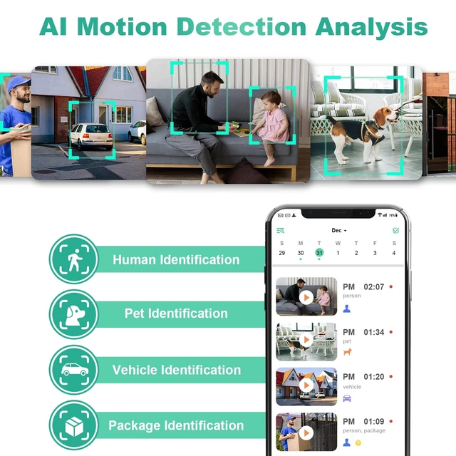 Alt view image 3 of 5 - Security Cameras Wireless Outdoor, 2K Indoor Cameras for Home Security Battery Powered, AI Motion Detection, Color Night Vision, 2-Way Talk, Spotlight Siren Alarm, Cloud & SD Storage-Jet Black