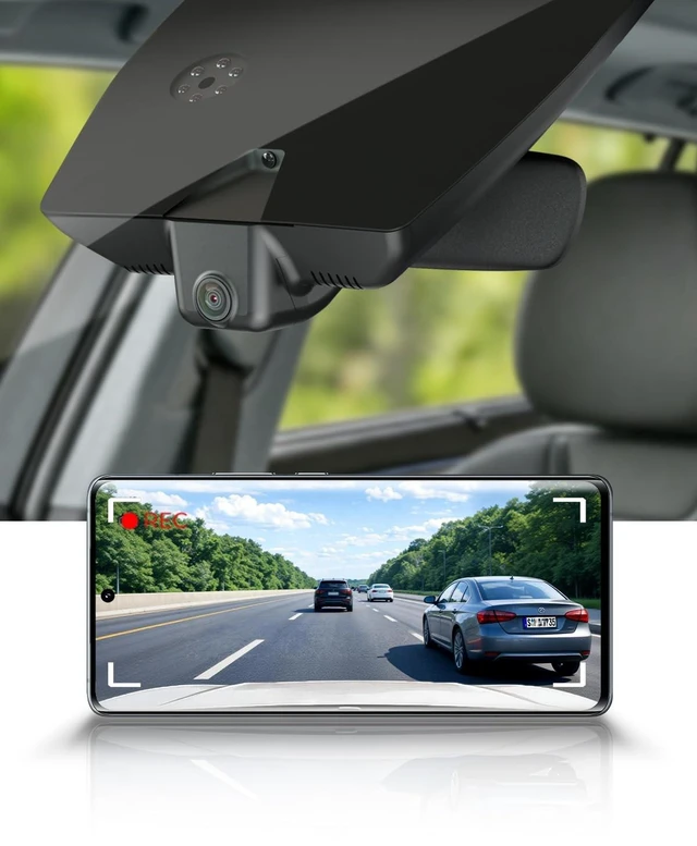 Main image of Fitcamx 4K Dash Cam Compatible with Hyundai Santa Fe 2024-2026 (Part No#P6000), Integrated OEM Look, 2160P Ultra HD Video, Built-in WiFi & APP, Loop Recording, G-Sensor, Easy to Install, 64GB Card