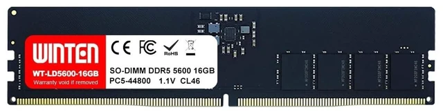 Main image of WINTEN DDR5-4800 32GB 288-Pin CL40 1.1V DIMM SDRAM Internal Memory/Expansion Module for Desktop PCs WT-LD4800-32GB