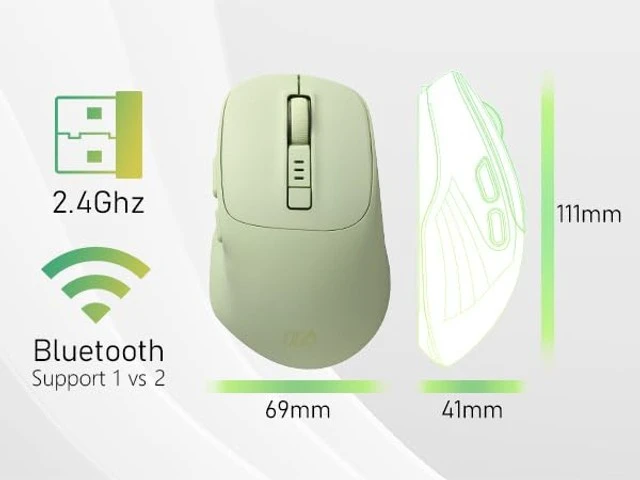 Alt view image 3 of 5 - iRocks M25R Wireless Mouse, Ultra-Fast Charging, 4000 DPI, Bluetooth/2.4GHz