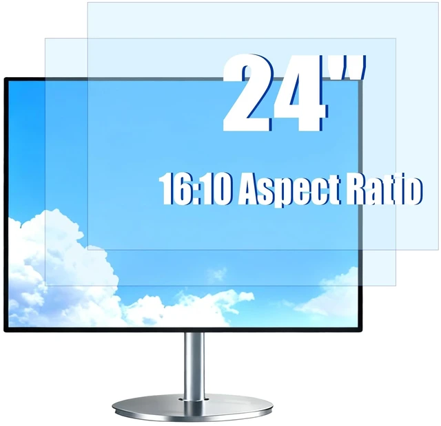 Main image of PrivoraX Monitor Screen Protector - Anti-Blue Light & UV, Clip-On Design with Adhesive Clips for Grooveless Screens, Reduces Eye Strain & Glare, Easy Install (24"-16:10, 527mm 330mm)