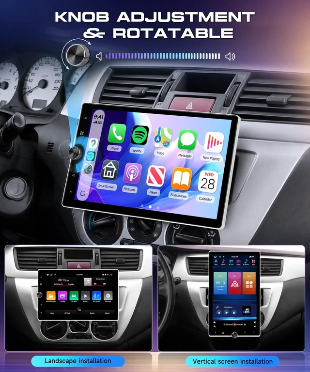 Alt view image 2 of 5 - Motorized 10.4inch Single Din Radio with Wireless Carplay