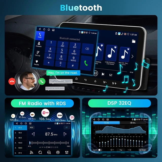 Alt view image 4 of 5 - Driauto 7 Inch 4G+64G Single Din Android Car Stereo with GPS Navigation