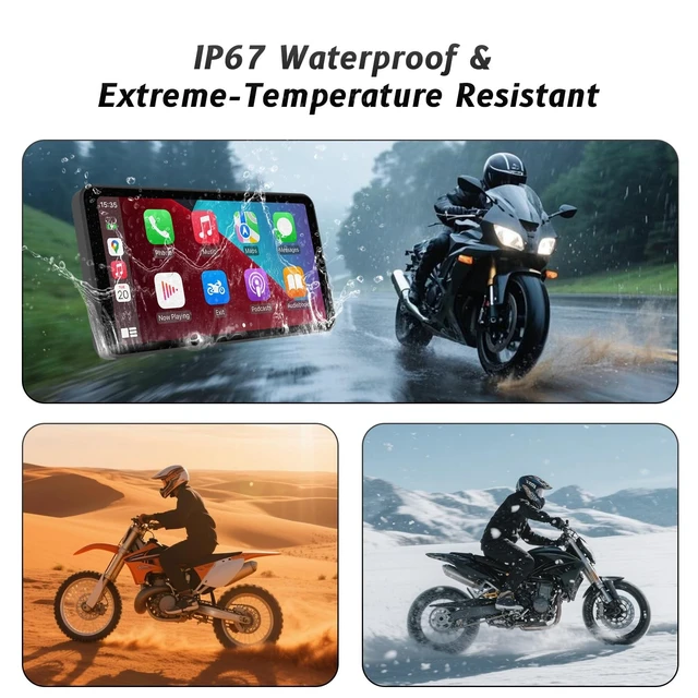 Alt view image 4 of 5 - 6-Inch Motorcycle Smart Display Wireless CarPlay & Android Auto ^^ Bluetooth Voice Control ^^ IP67 Waterproof ^^ HD Touchscreen ^^ Easy Install ^^ Fits Most Bikes ^^ OTA Updates