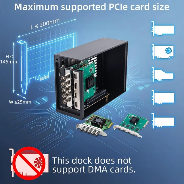 Alt view image 5 of 5 - VIKINYEE Thunderbolt 3/4 USB4 to PCIe Expansion Chassis for Laptop and Mini PC, External Enclosure with Dual PCIe Slot Compatible with Decklink Capture Card, for Windows/MacOS/Linux (VK-K2L)