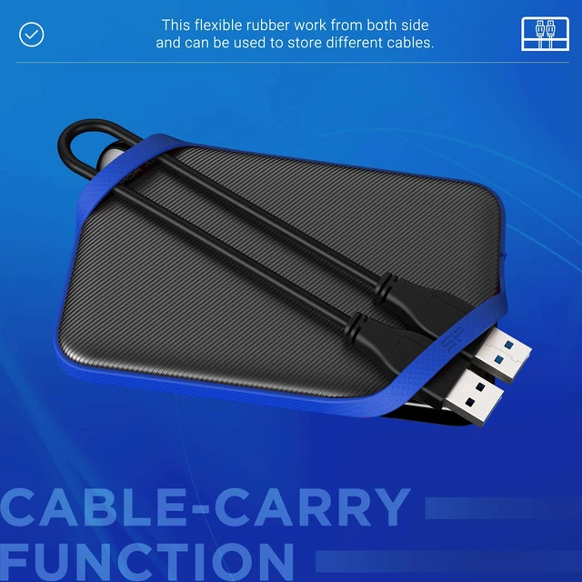 Alt view image 2 of 5 - Silicone Power SP040TBPHD62LS3B Portable HDD 4TB 2.5" USB 3.2 Gen 1 Compatible, IPX4, Waterproof, Impact Resistant, A62 Series, Gaming Blue