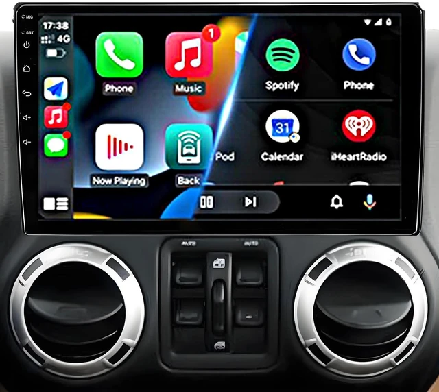 Main image of Android 14,8GB+128GB,Car Stereo Radio for Jeep Wrangler JK Compass Grand Cherokee Dodge Ram 1500, 10 inch QLED Touchscreen Support Wireless CarPlay Android Auto GPS Bluetooth FM SWC