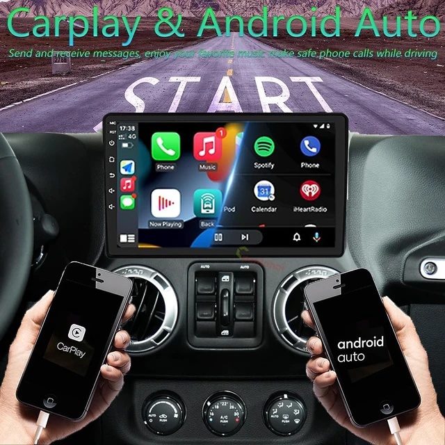 Alt view image 3 of 5 - Android 14,8GB+128GB,Car Stereo Radio for Jeep Wrangler JK Compass Grand Cherokee Dodge Ram 1500, 10 inch QLED Touchscreen Support Wireless CarPlay Android Auto GPS Bluetooth FM SWC