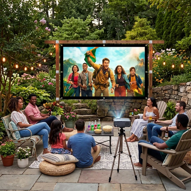 Alt view image 4 of 5 - AYNEFY 4K HD Projection Screen 100in, Foldable Lightweight