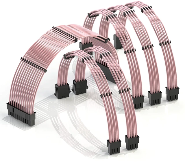 Main image of LINKUP ATX 24-Pin PSU Extension Cable ^^ 30cm, Pink