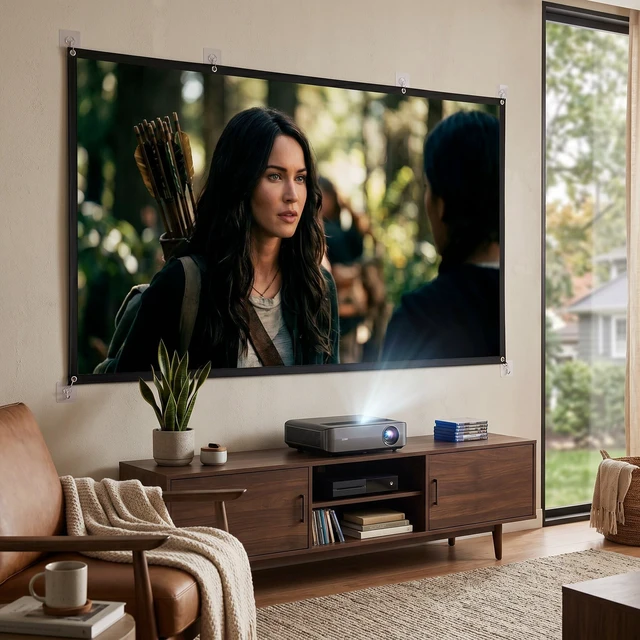 Alt view image 3 of 5 - AYNEFY 4K HD Projection Screen 100in, Foldable Lightweight