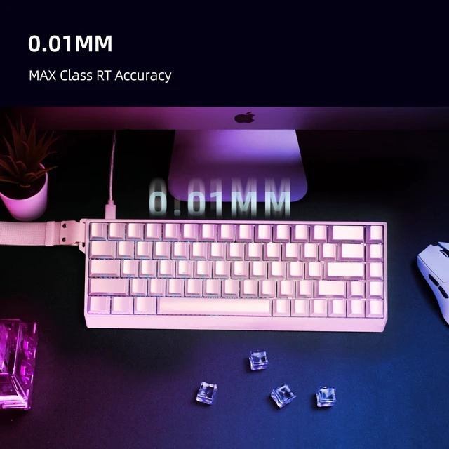 Alt view image 4 of 5 - IROK MU68 Ultra Rapid Trigger Magnetic Switch Keyboard, Zero Dead Zone, Hot Swapped RGB Programmable, RT 0.01mm 8K, Low Latency Wired Gaming Keyboard for Win/Mac Gamer-Pink