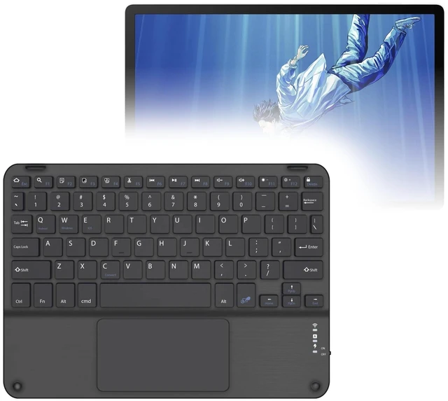 Main image of BoxWave Keyboard Compatible with Wacom MovinkPad Pro 14 (14 in) - SlimKeys Bluetooth Keyboard with Trackpad, Portable Slim TouchPad - Jet Black