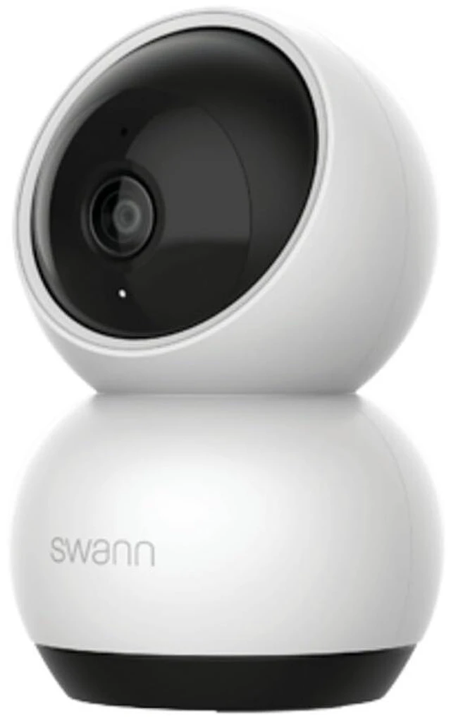 Main image of Swann EVO 2K Pan-Tilt Indoor Wi-Fi Security Camera: 2K HD video, plug-in, auto tracking, sound/motion/pet/person detection, live view, night vision, 2-way talk/siren, baby monitor, local/cloud storage