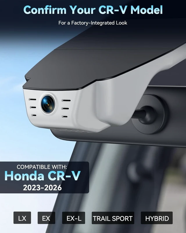 Alt view image 3 of 5 - OVAMAN OEM-Fit 4K Dual Dash Cam for Honda CR-V/Hybrid 2023-2026, 128GB