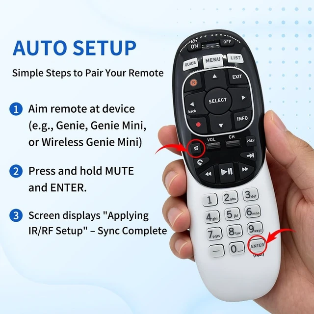 Alt view image 5 of 5 - RC73 Universal Remote Replacement for AT&T DirecTV.