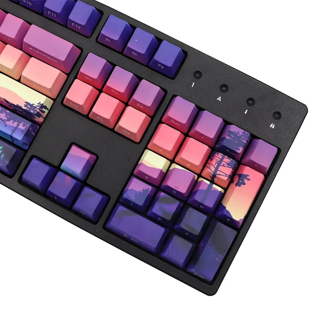 Alt view image 3 of 5 - JSJT PBT Keycaps Side/Front Print Keycap Set OEM Profile Non-Backlit Thick Key Caps for Most 60% /87 TKL/104/108 /61 Cherry MX Switch Mechanical Keyboard(Multi-Color)