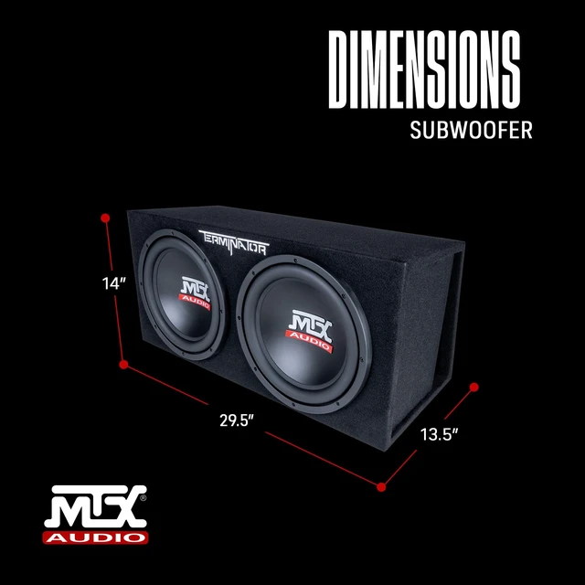 Alt view image 3 of 5 - MTX Audio TNE212DV Dual Vented Car Subwoofer Enclosure, Aviation Carpet
