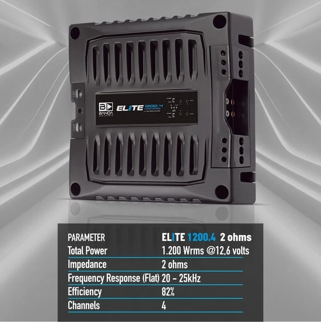 Alt view image 2 of 5 - Banda Audioparts Elite 1200.4 2-Ohm Stable 4 Channel Car Amplifier 4 x 300W RMS @ 12.6V Class D Full Range Amp, Compact High Efficiency 4CH Amplifier for Speakers & Subwoofers AND DRIVERS AND TWEETERS