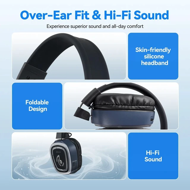 Alt view image 2 of 5 - Retekess TA004S Wireless Silent Disco Headphones, Silent Party Headsets