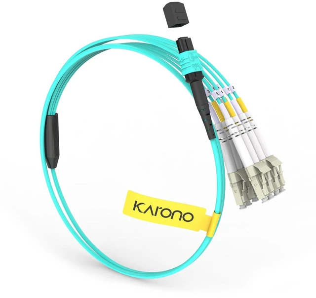 Main image of 3.3 ft Nissin Japan MTP/MPO to 8 x LC Fiber Fanout Cable OM3 TypeB LSZH