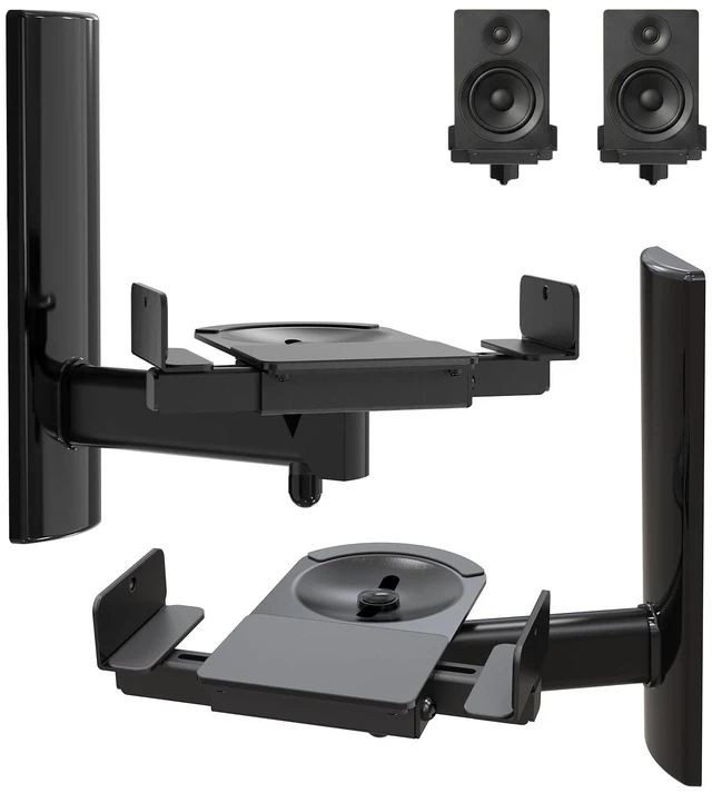 Main image of JiffyPoint Speaker Wall Mounts,Adjustable Swivel & Tilt,55 Lbs,1Pair Black