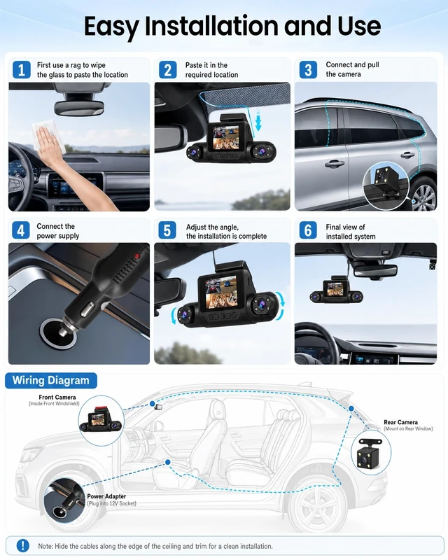 Alt view image 5 of 5 - 4 Channel 360 Dash Cam, 1080P FHD Front and Rear Camera for Cars