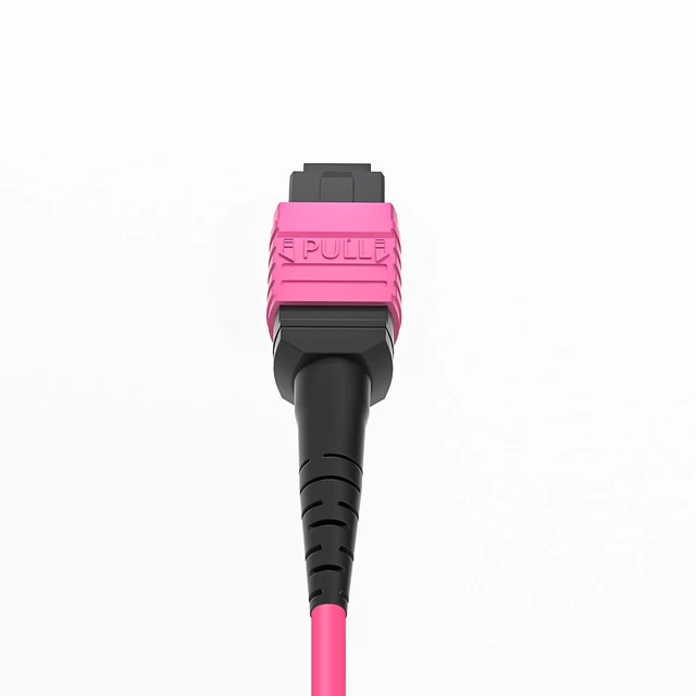 Alt view image 4 of 5 - OPFI MPO Fiber Cable, Type B, 12 Fibers, Multimode-OM4, Magenta, for 40G QSFP+/100G QSFP28 transceiver, MTP Compatible. (16.4ft, Female to Female)