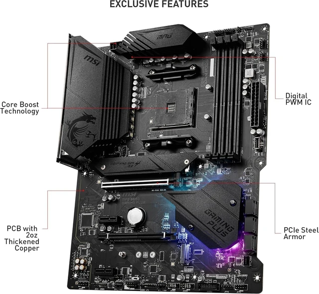 Alt view image 5 of 5 - Micro Center AMD 5800XT Processor with MSI MPG B550 Gaming Plus Motherboard