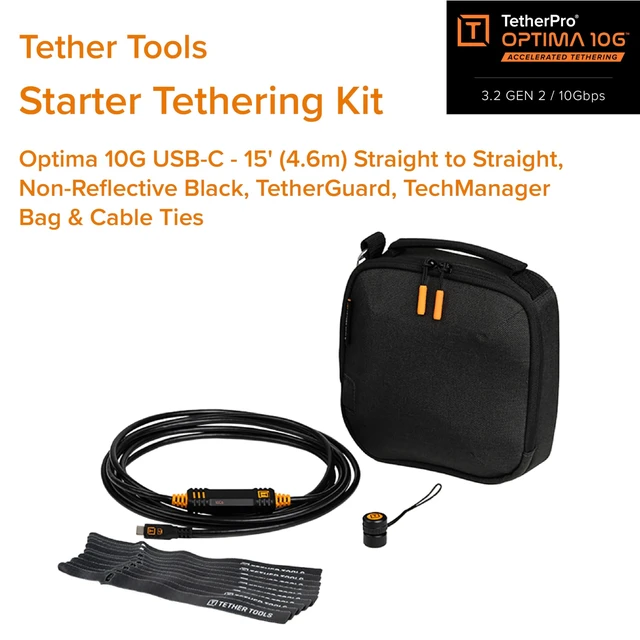 Alt view image 2 of 5 - Tether Tools Starter Tethering Kit w/15' USB-C Cable, TetherGuard Bag