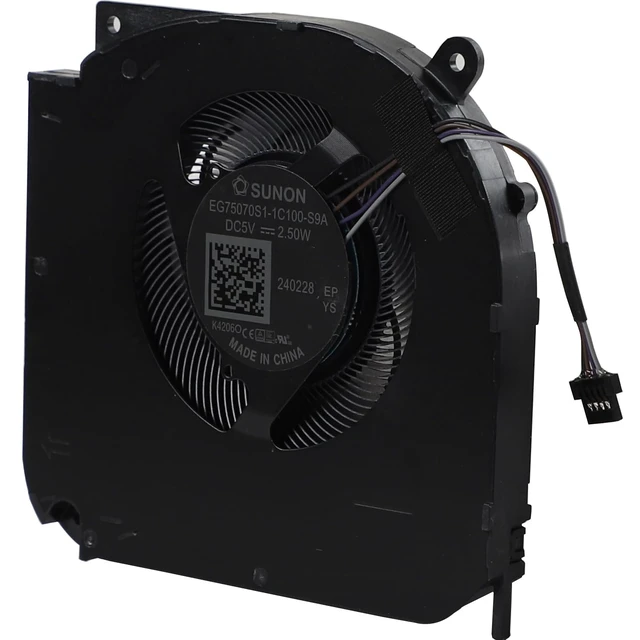 Alt view image 3 of 5 - CPU Cooling Fan Replacement for TongFang THER7GK5M6-1411 GK5MP6O GK5MP60 Maingear Vector Pro MG-VCP17 EG75070S1-1C100-S9A DC 5V Thickness: 8mm