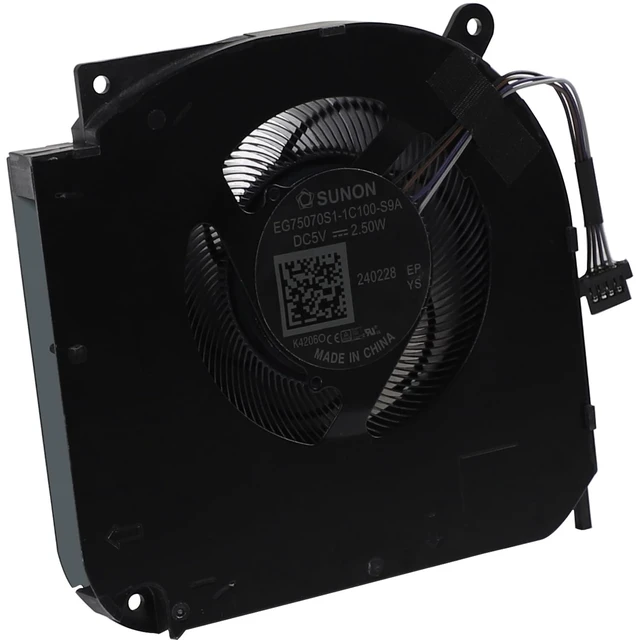 Alt view image 4 of 5 - CPU Cooling Fan Replacement for TongFang THER7GK5M6-1411 GK5MP6O GK5MP60 Maingear Vector Pro MG-VCP17 EG75070S1-1C100-S9A DC 5V Thickness: 8mm